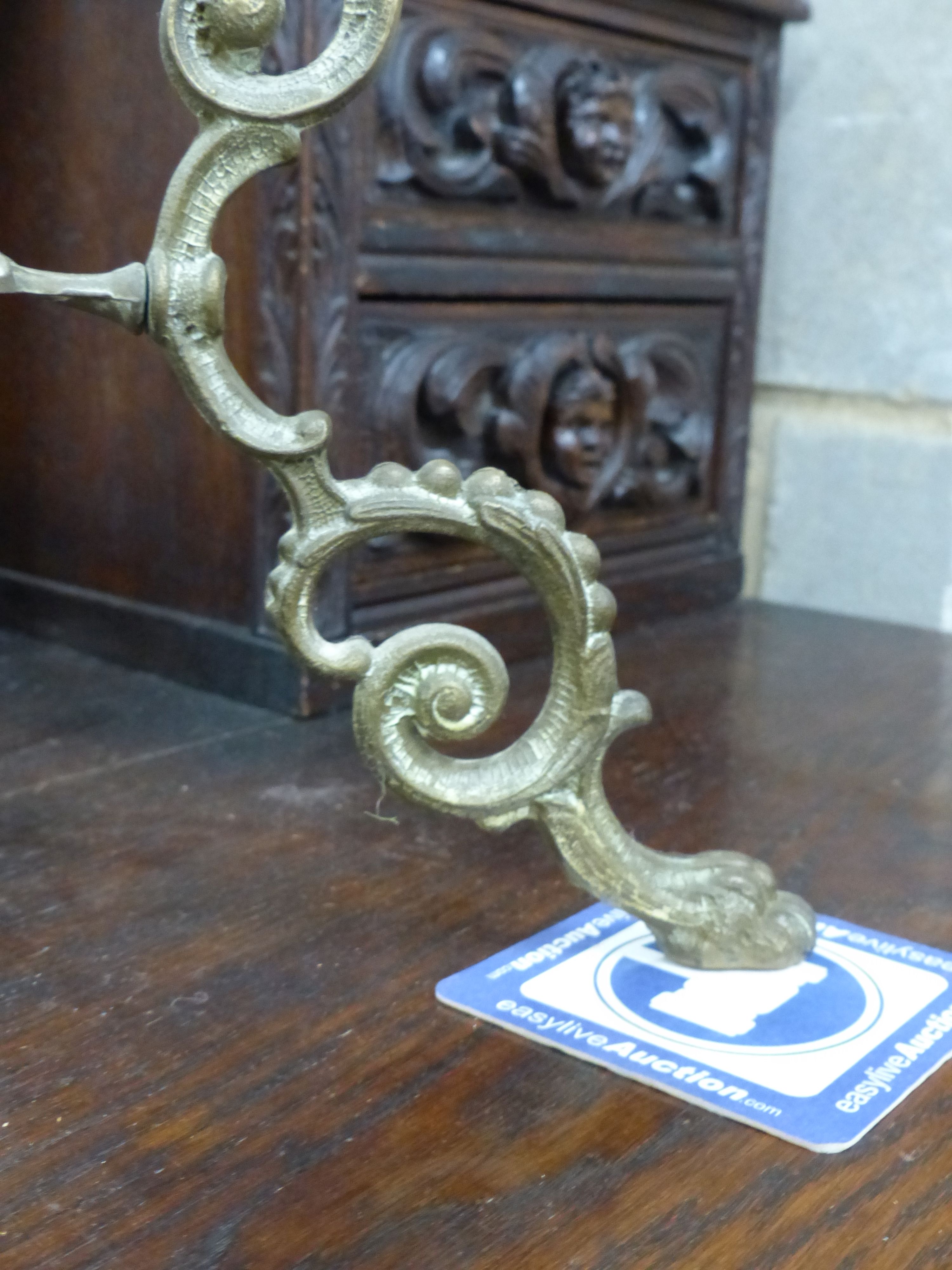 A cast brass jardiniere stand, height 60cm